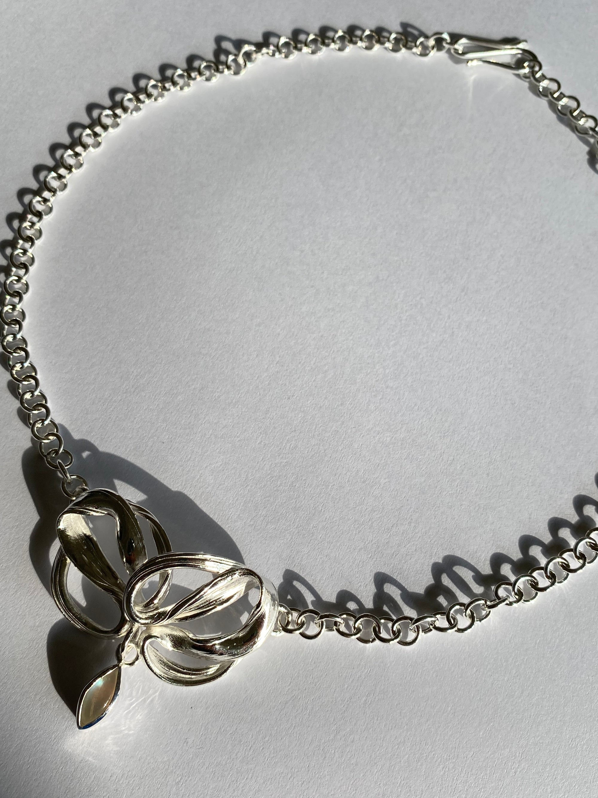 Ribbon Necklace - Handmade in 925 Silver